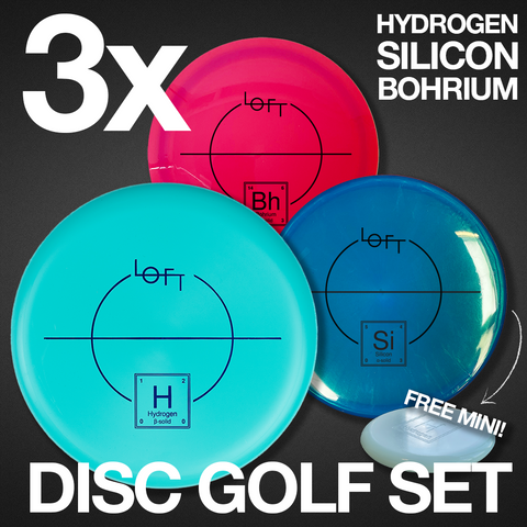 3x Disc Golf Set (Hydrogen, Xenon, Bohrium + FREE €7 MINI MARKER)